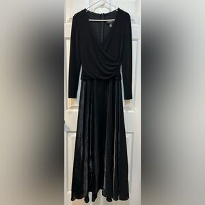 JS Collections Full Length Black Shimmer Evening Dress Size 6 Elegant NYE Event